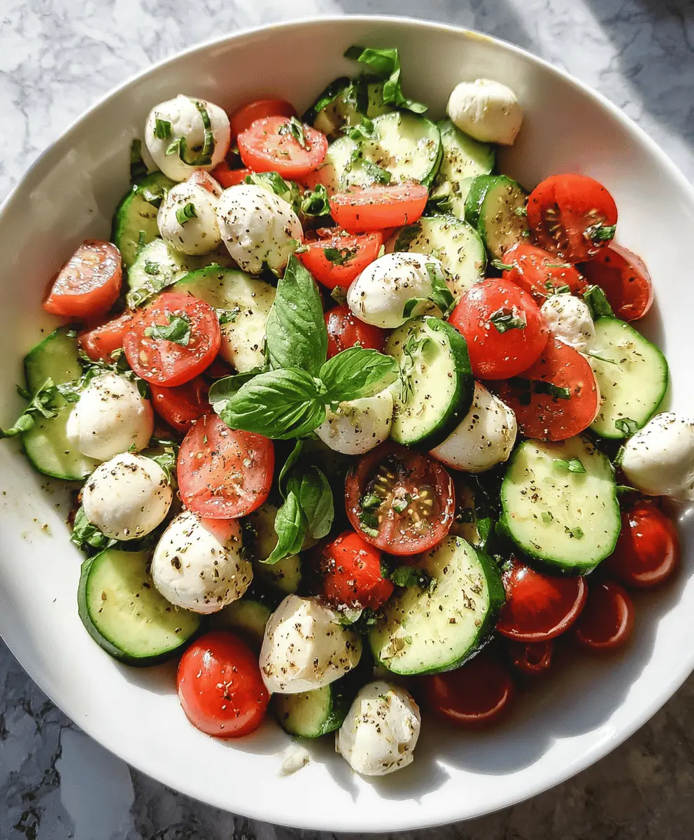 Easy Cucumber Caprese Salad Recipe