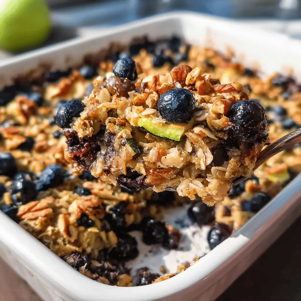 Healthy Zucchini Blueberry Baked Oatmeal Recipe