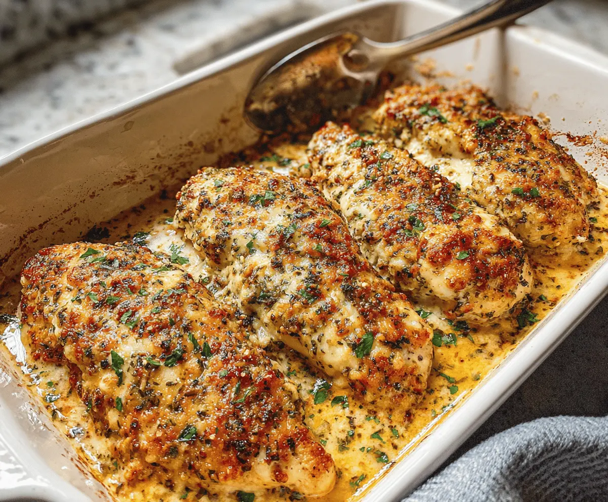 Easy Garlic Parmesan Chicken Bake Recipe