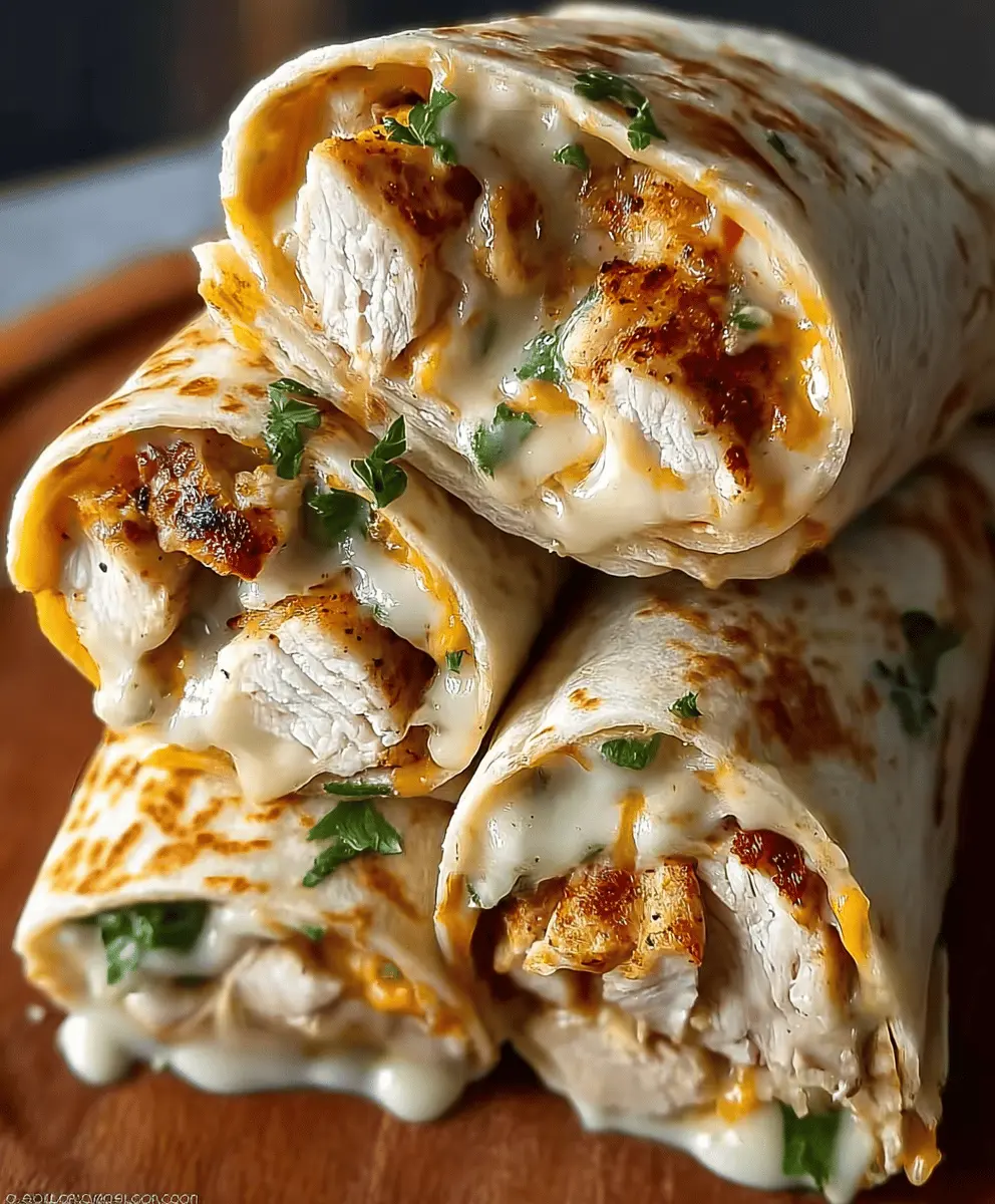 Easy Cheesy Garlic Chicken Wraps Recipe