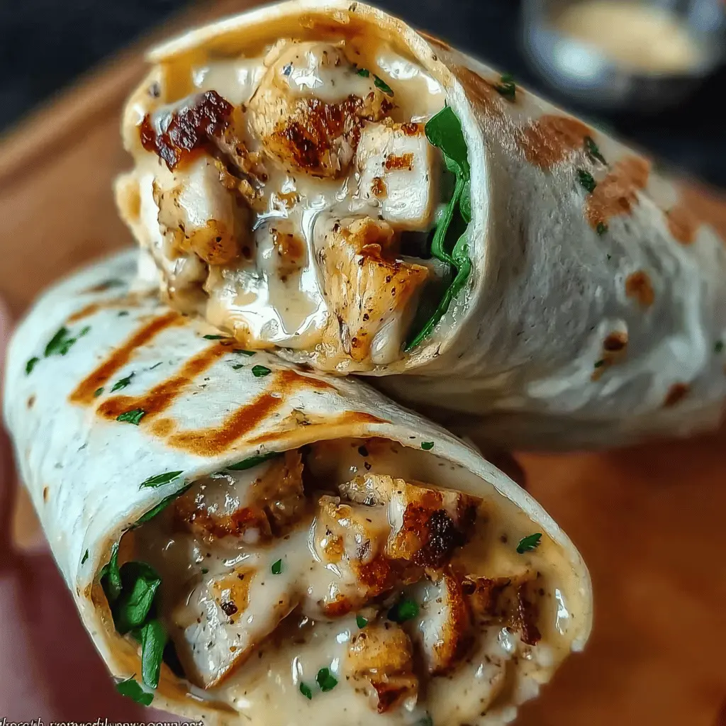 Easy Cheesy Garlic Chicken Wraps Recipe