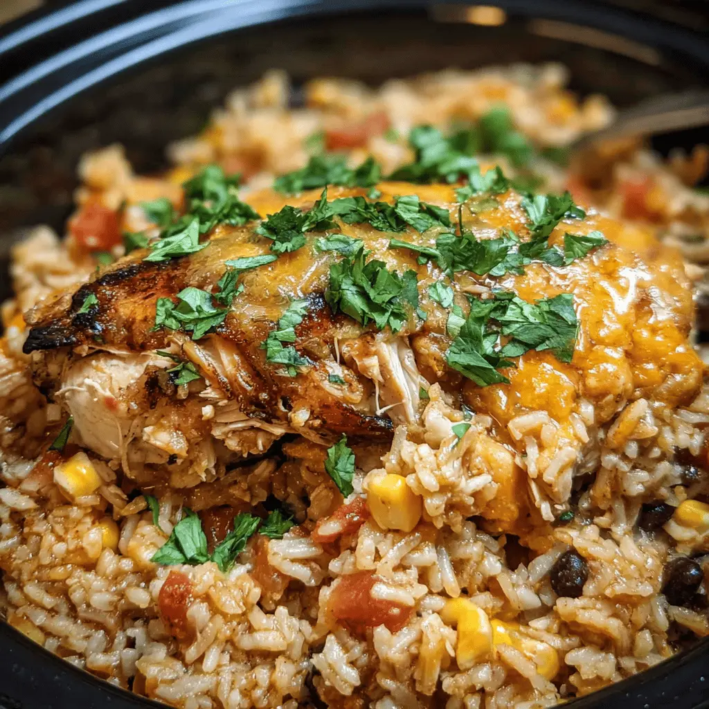 Easy Southwest Crock Pot Chicken and Rice Recipe