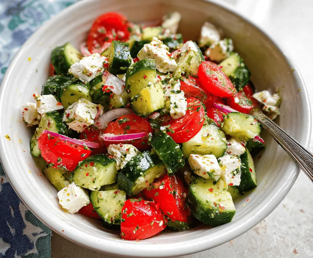 Easy Greek Cucumber Salad with Fresh Herbs