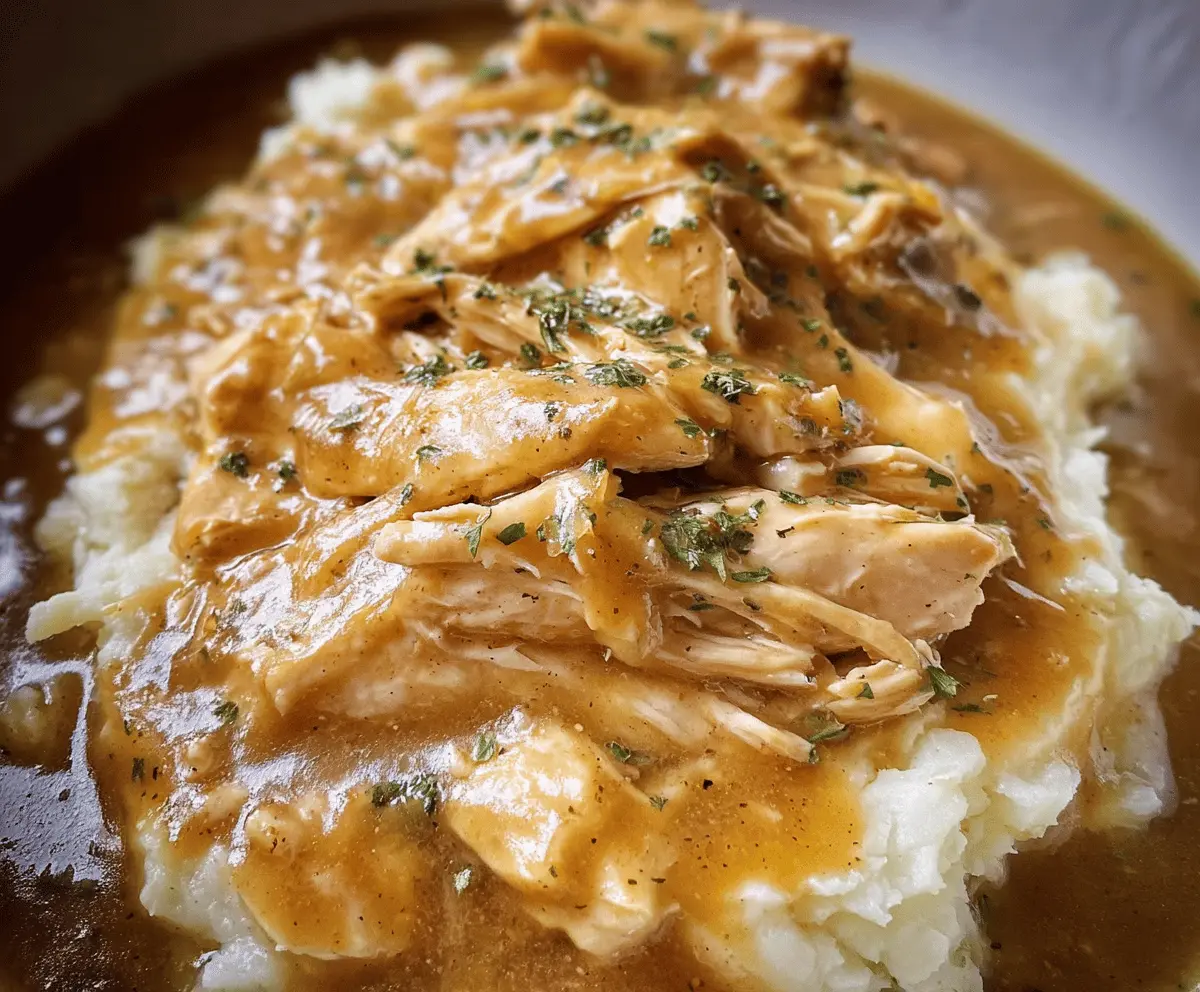 Easy Slow Cooker Chicken and Creamy Gravy