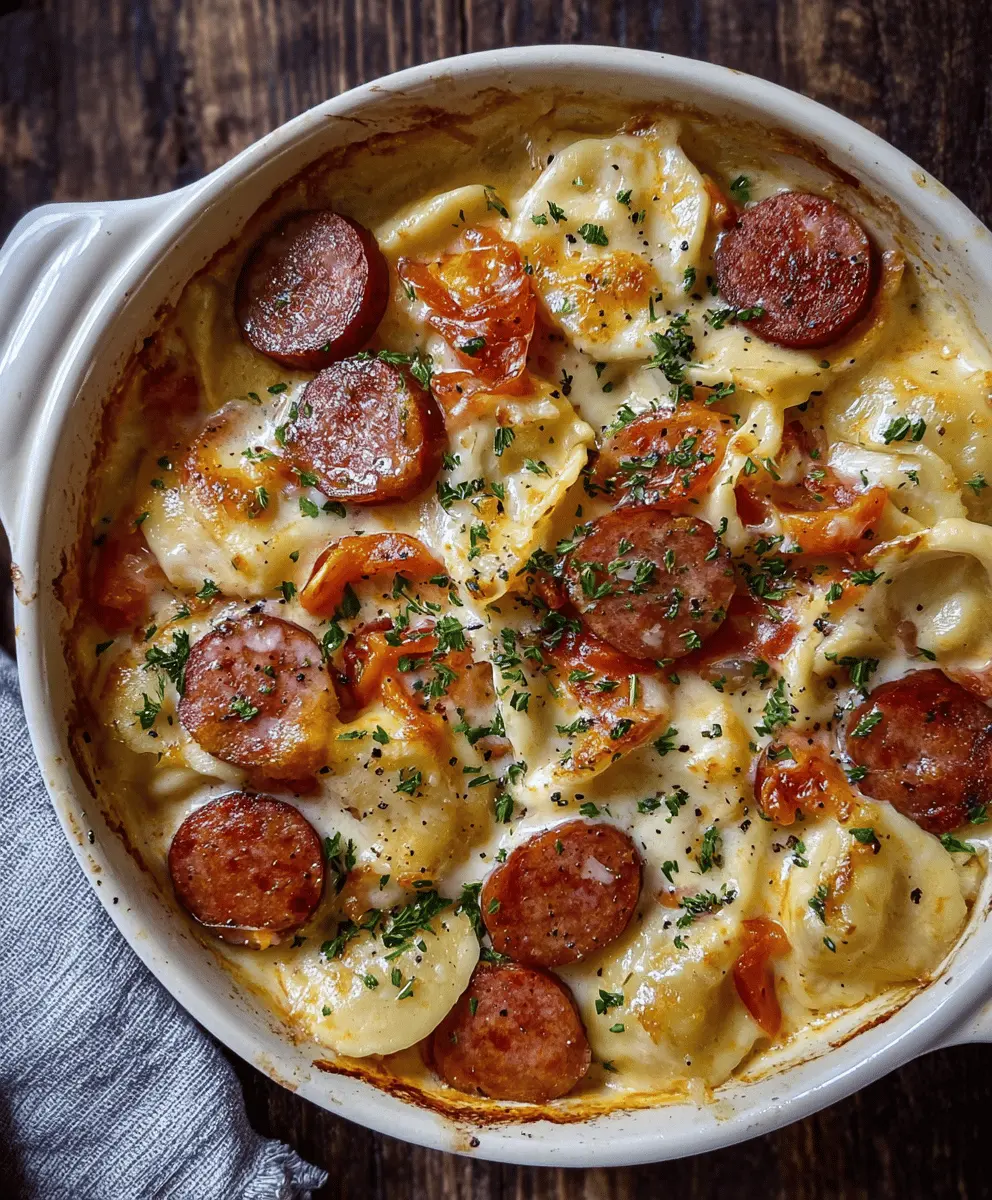 Easy Crockpot Pierogi Casserole with Kielbasa