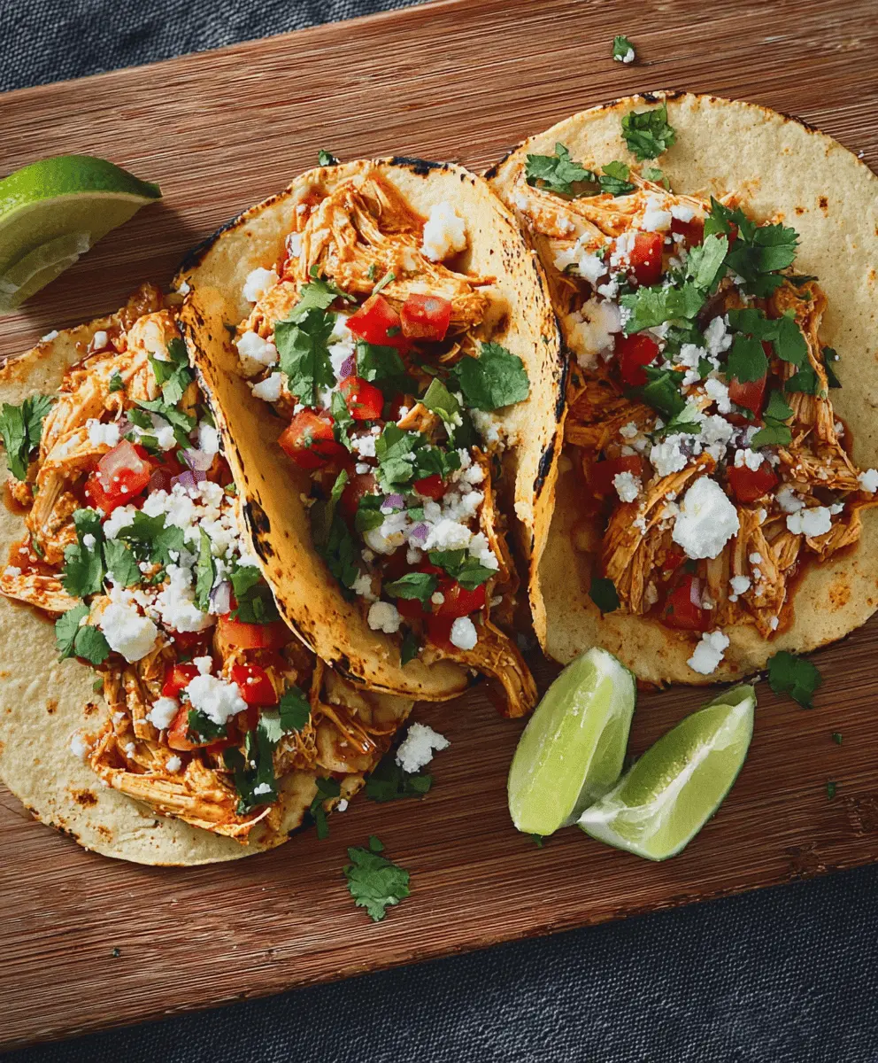 Easy Healthy Crockpot Chicken Tacos Recipe