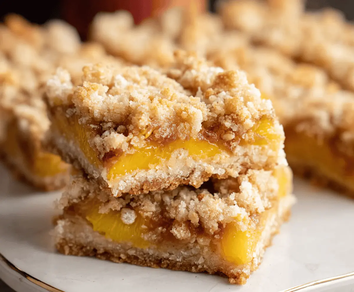 Easy Peach Crumble Bars Recipe