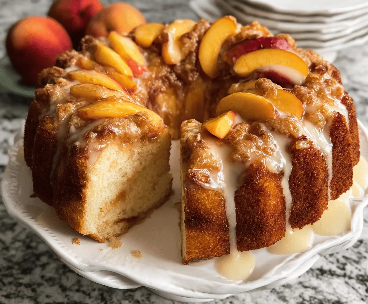 Cream Cheese Peach Cobbler Pound Cake Recipe