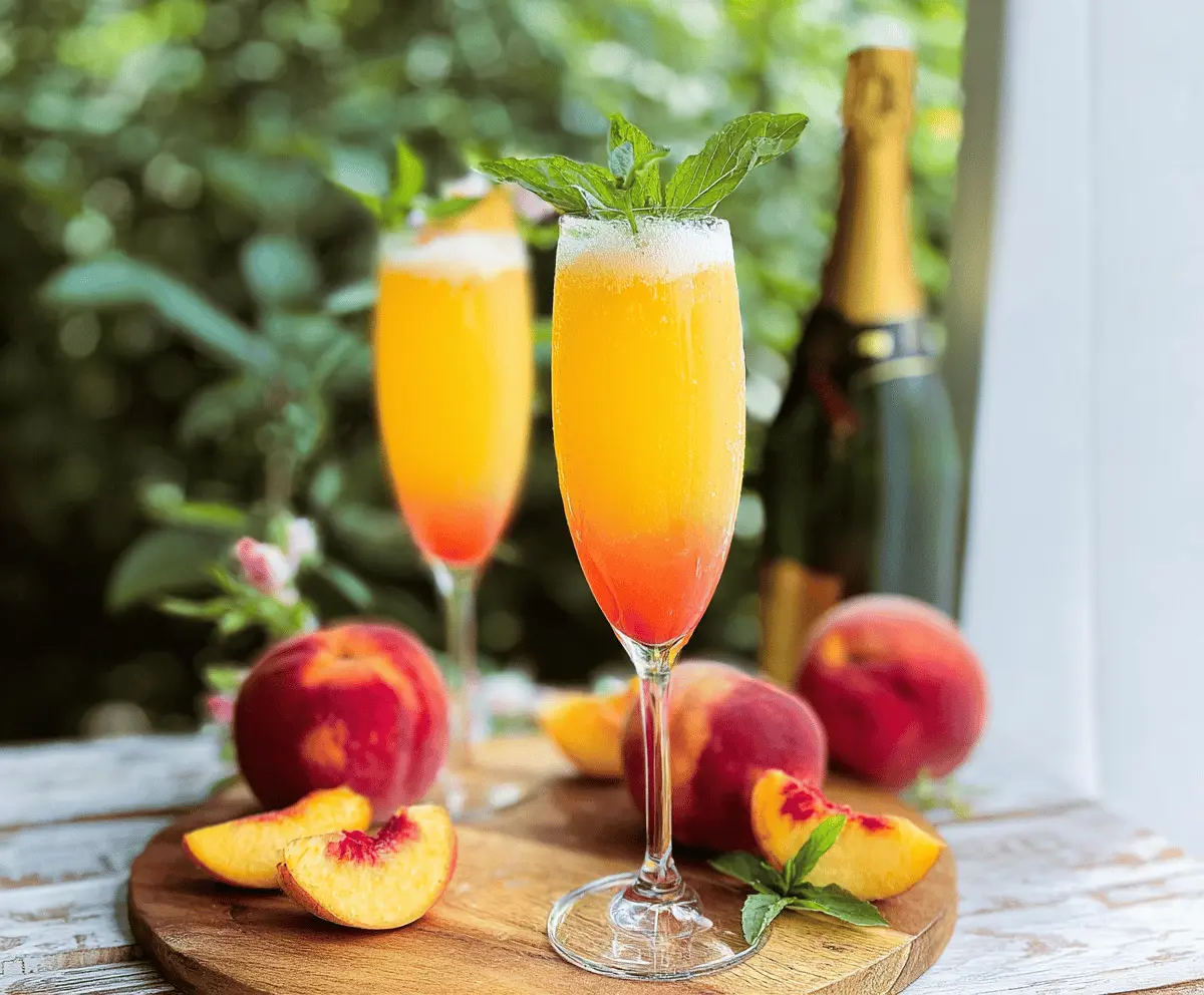 Easy Peach Bellini Cocktail Recipe for Summer