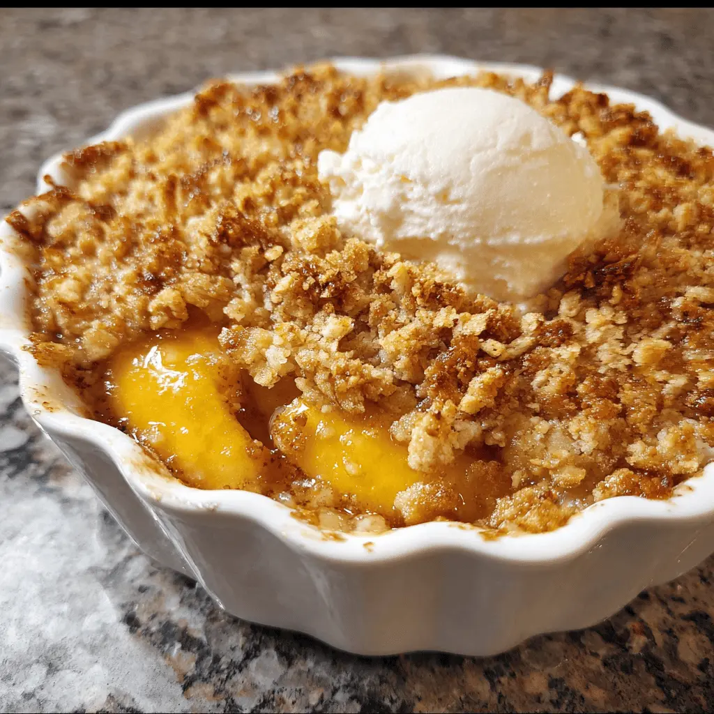 Easy Homemade Peach Crisp with Crunchy Topping