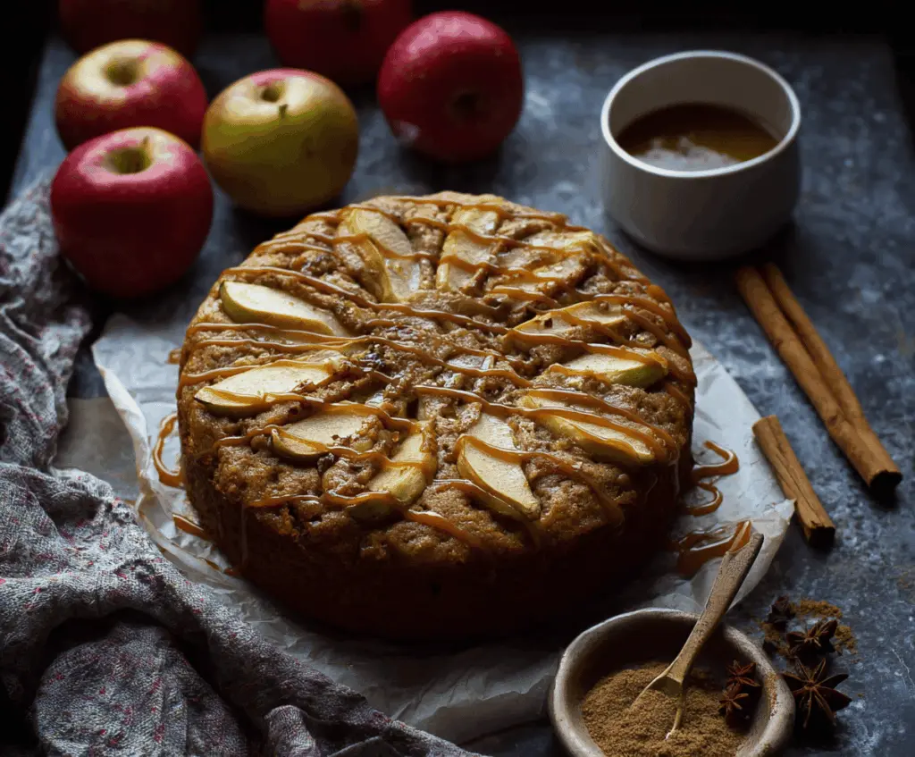 Delicious Chai Spice Apple Cake with warm spices and fresh apples, perfect for fall desserts.