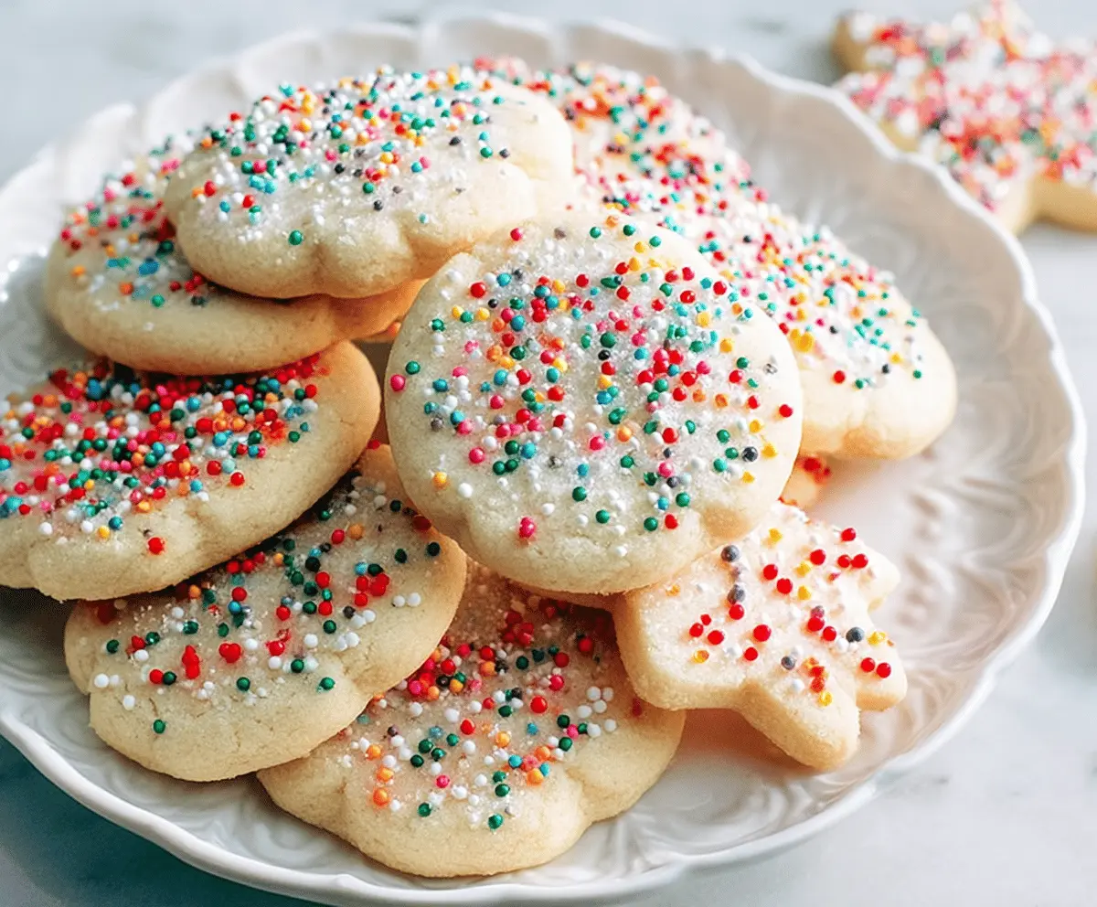 Delicious homemade 3-ingredient sugar cookies on a baking tray.