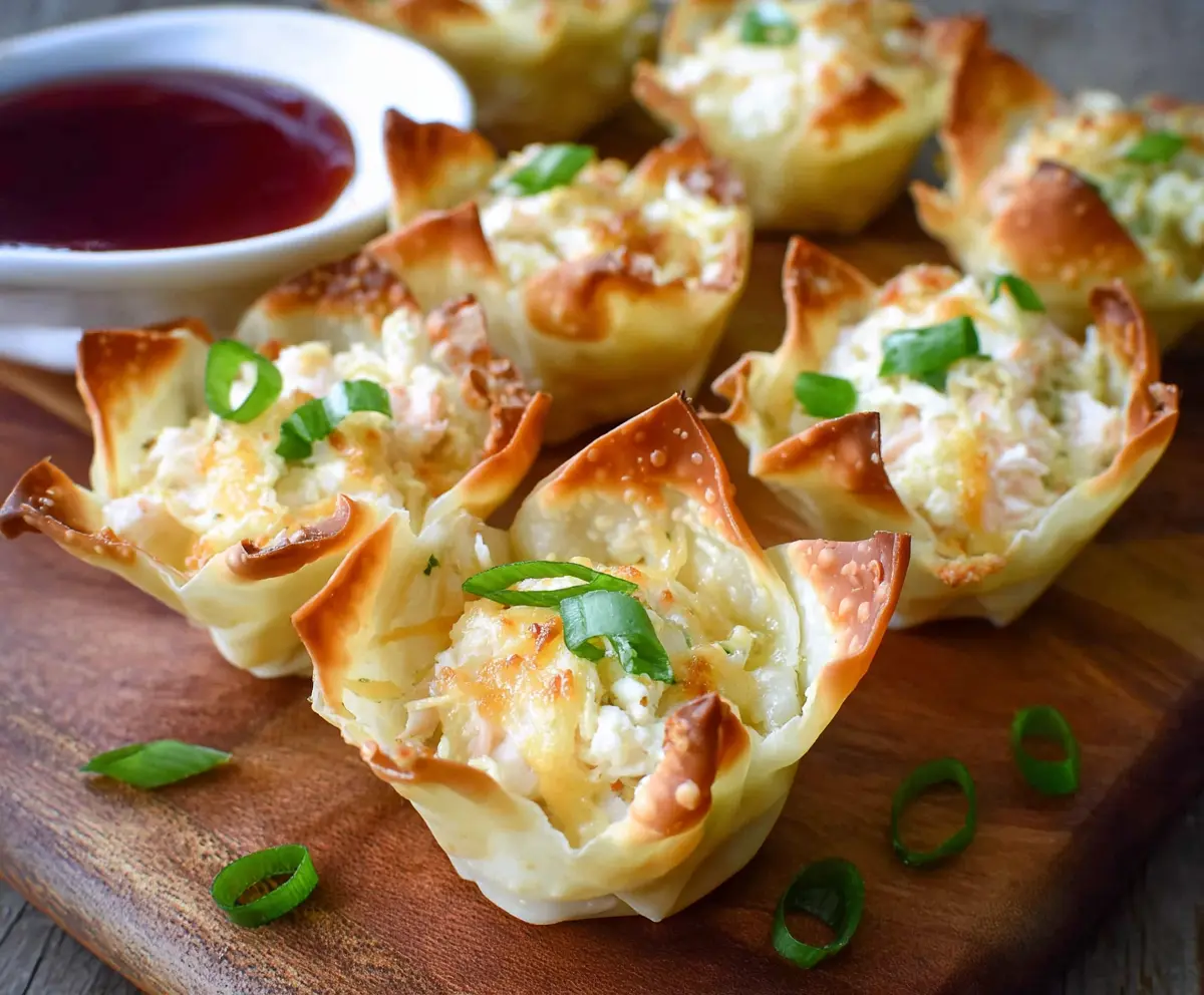 Delicious Crab Rangoon Wonton Cups filled with creamy crab and cheese in crispy wonton shells.