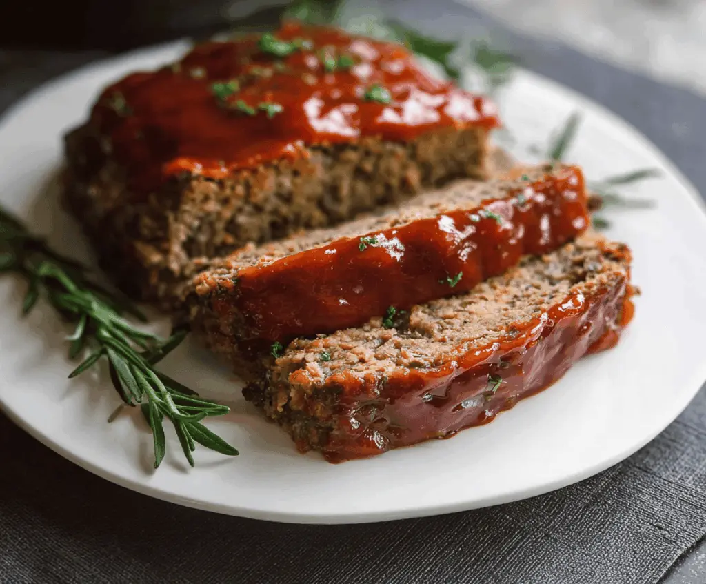 Delicious homemade Instant Pot meatloaf served on a plate with fresh vegetables