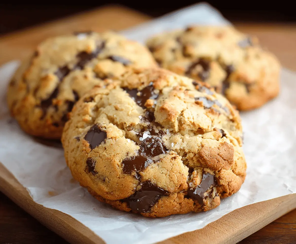 Delicious Levain Bakery-style chocolate chip cookies fresh out of the oven showcasing gooey chocolate chips.