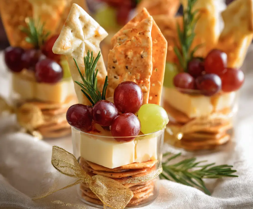 Delicious cheese and crackers cups, perfect for appetizers or parties.