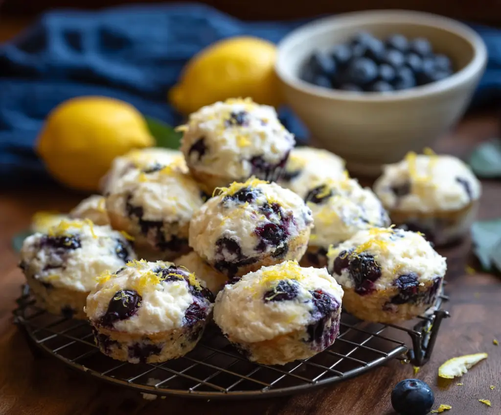 Delicious Blueberry and Lemon Zest Cottage Cheese Bites served as a healthy snack