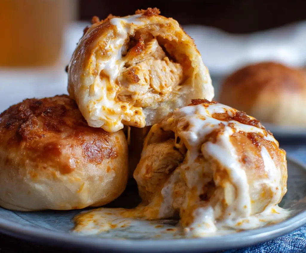 Delicious Buffalo Chicken Bombs wrapped in golden breading, perfect for appetizers.