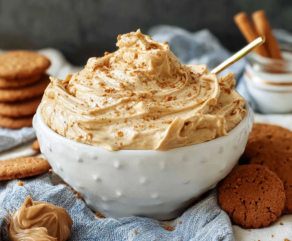 Delicious Cookie Butter Dip served with cookies for a sweet snack.