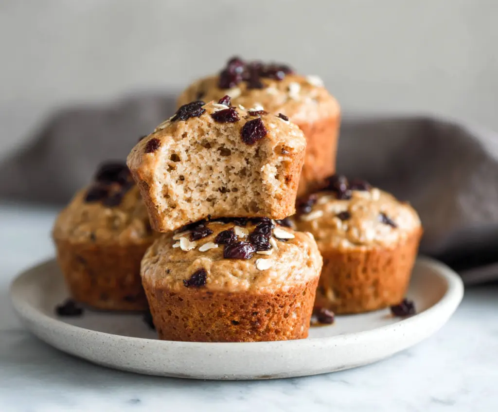 Healthy cottage cheese oatmeal blender muffins for a nutritious breakfast option.
