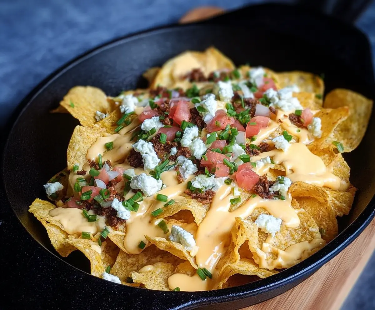 Delicious Ohio Nachos topped with melted cheese, jalapeños, and fresh toppings, served on a platter.