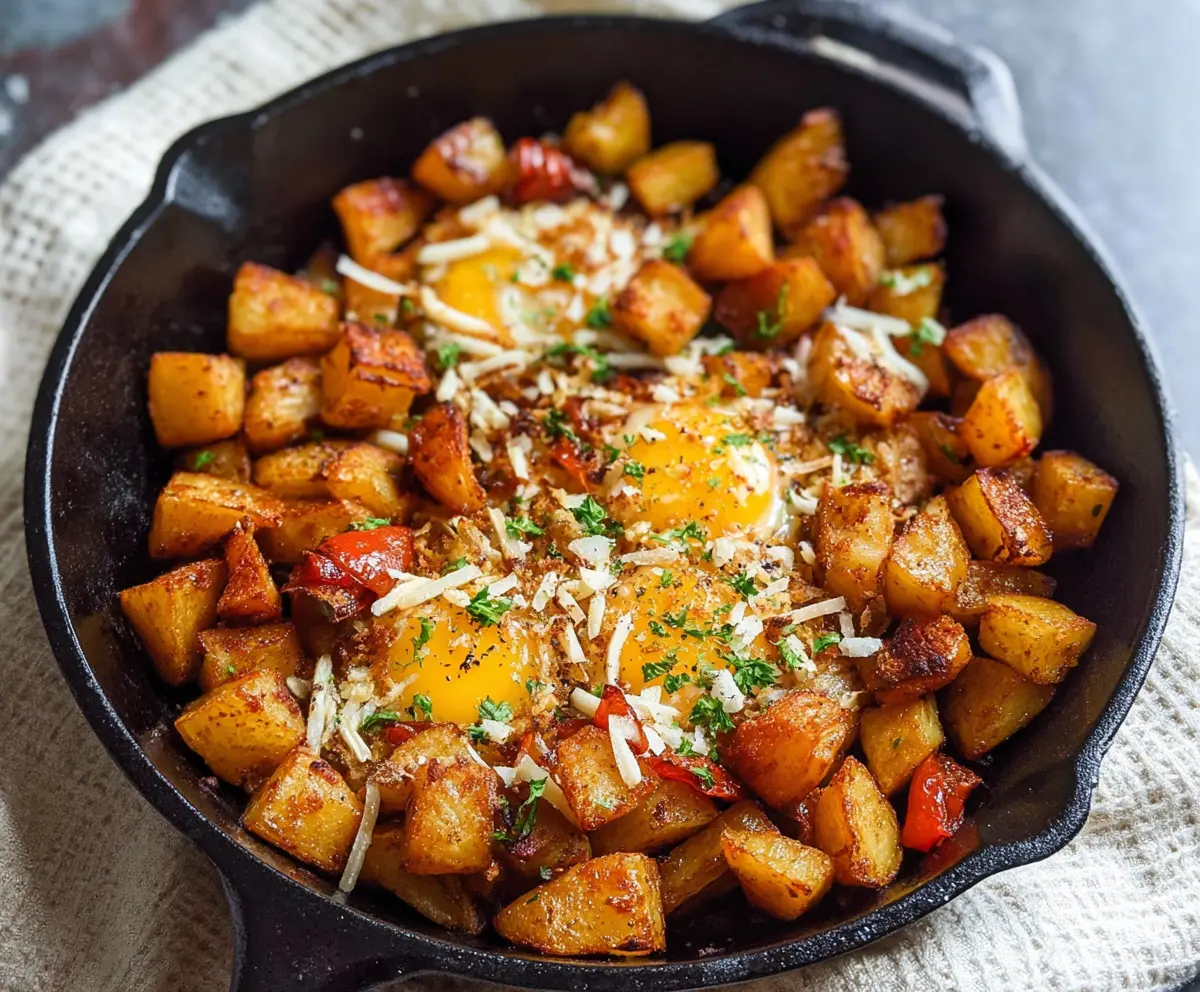 Golden skillet breakfast potatoes with herbs and crispy edges