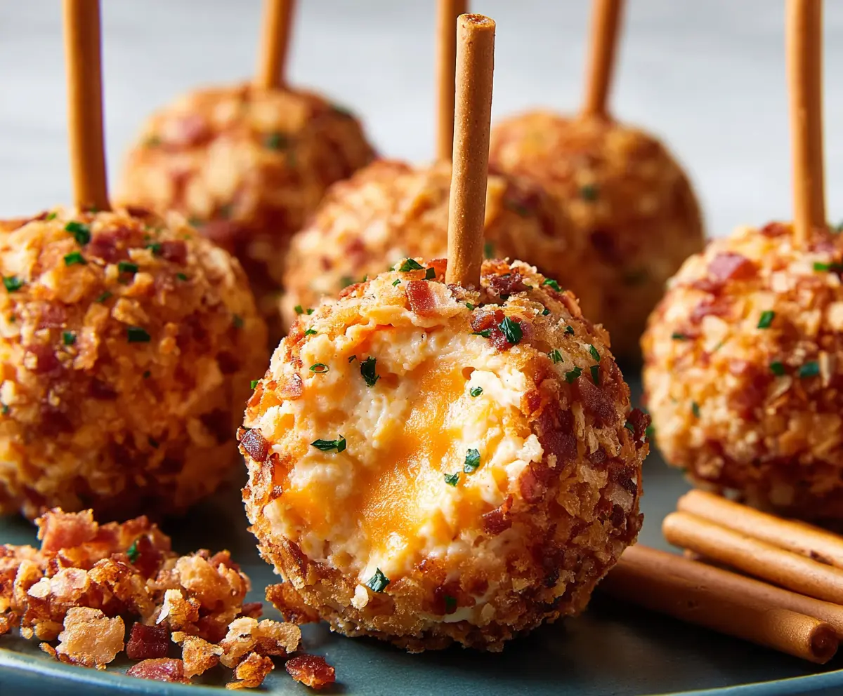 Delicious cheeseball bites garnished with herbs, perfect for parties and appetizers.