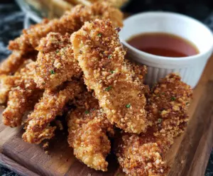 Crispy chicken strips made with sourdough discard for a delicious snack or meal.
