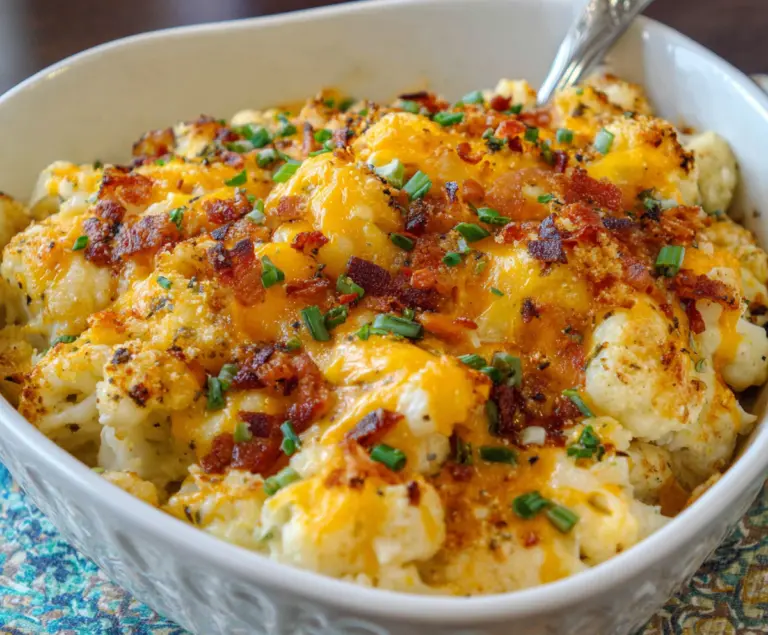 Cheesy Loaded Cauliflower Casserole