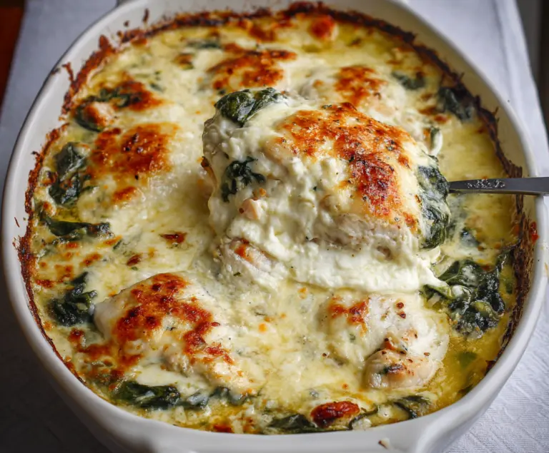 Chicken and Spinach Casserole with Cream Cheese