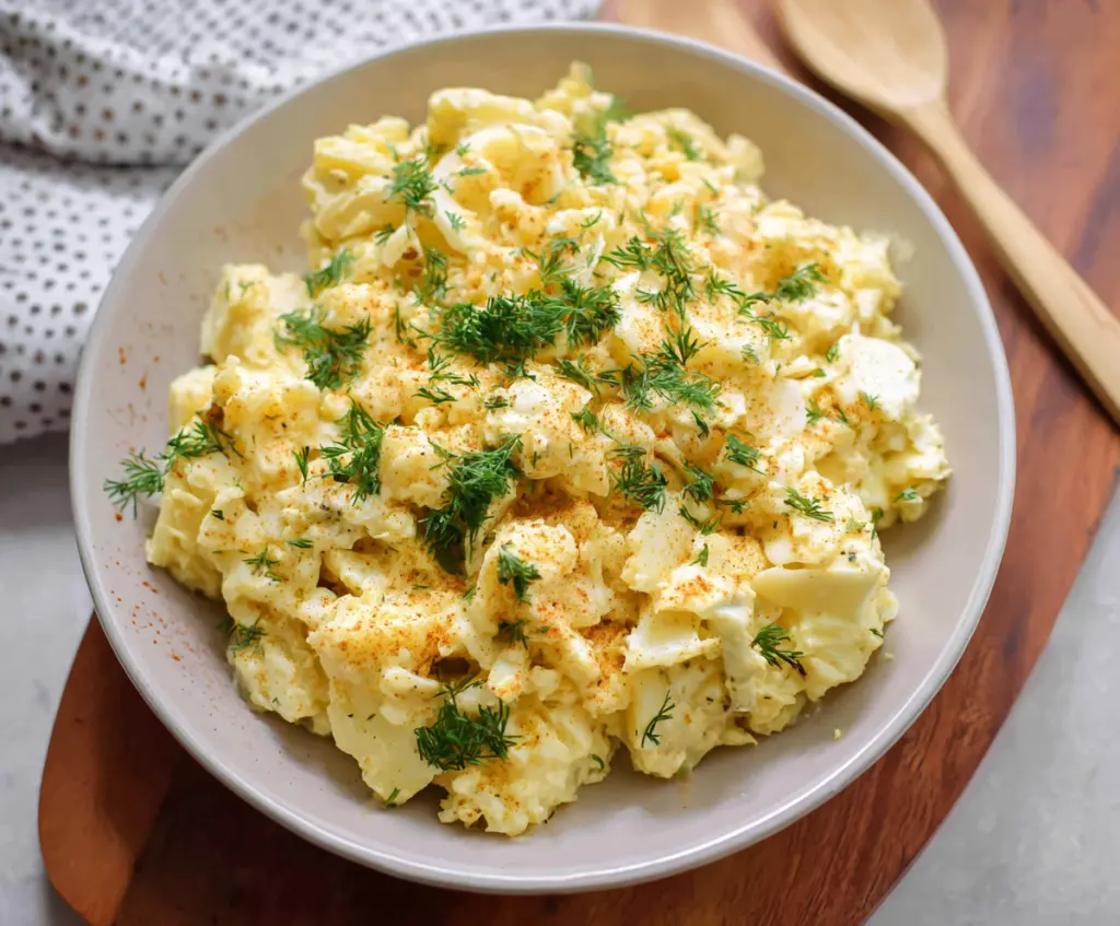 Creamy potato salad with fresh herbs and mayonnaise, perfect for summer picnics.