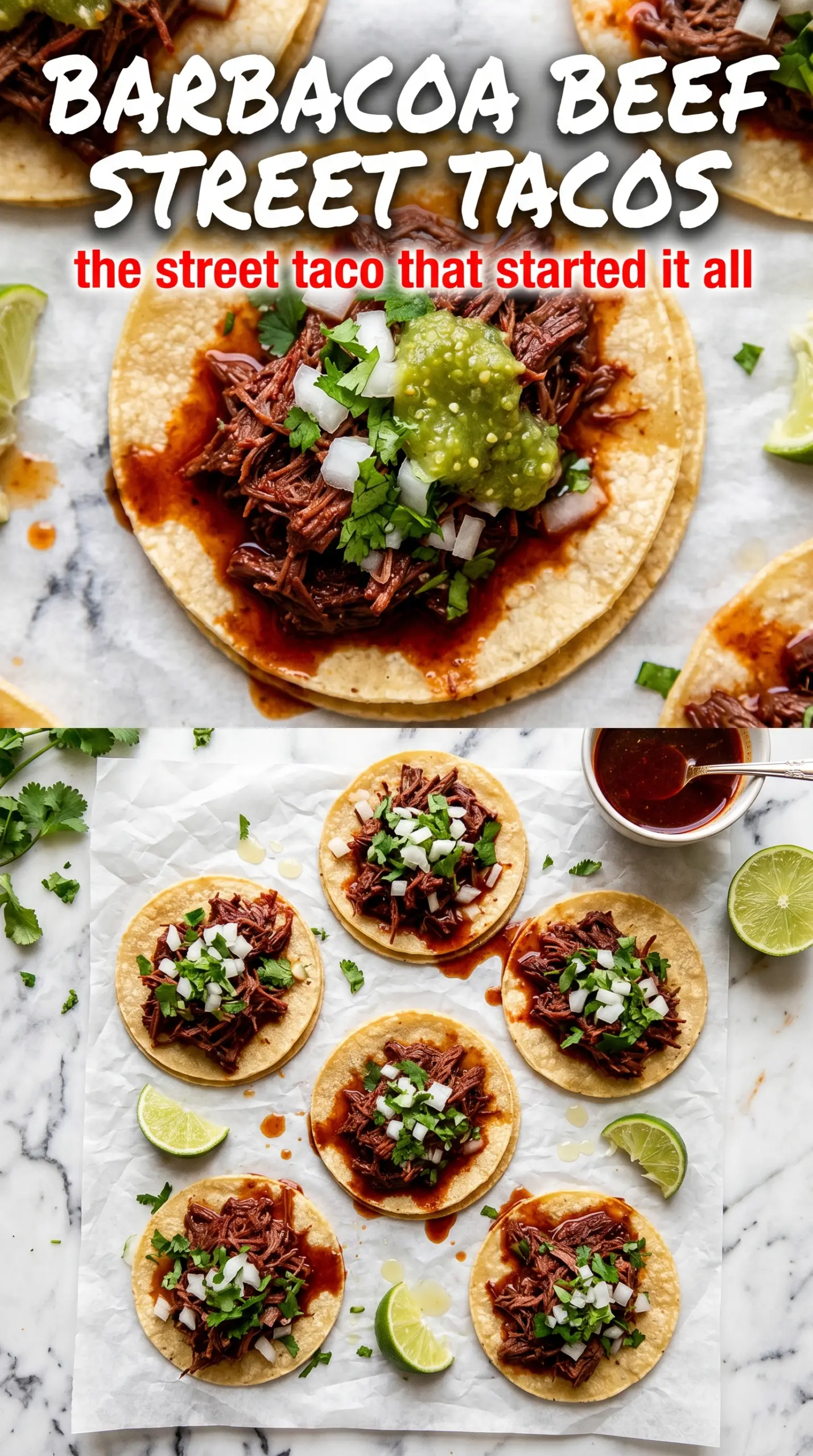 Barbacoa Beef Street Tacos tender shredded beef