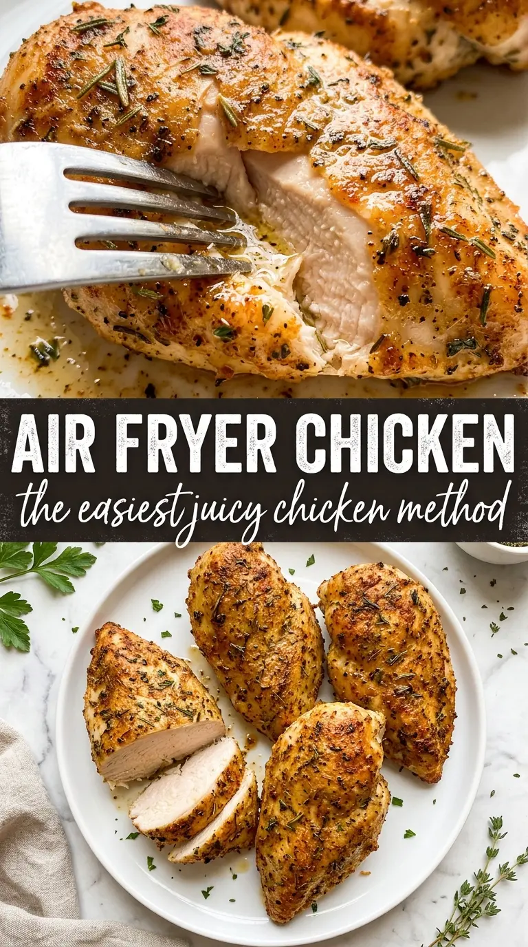 Air Fryer Chicken Breasts golden juicy