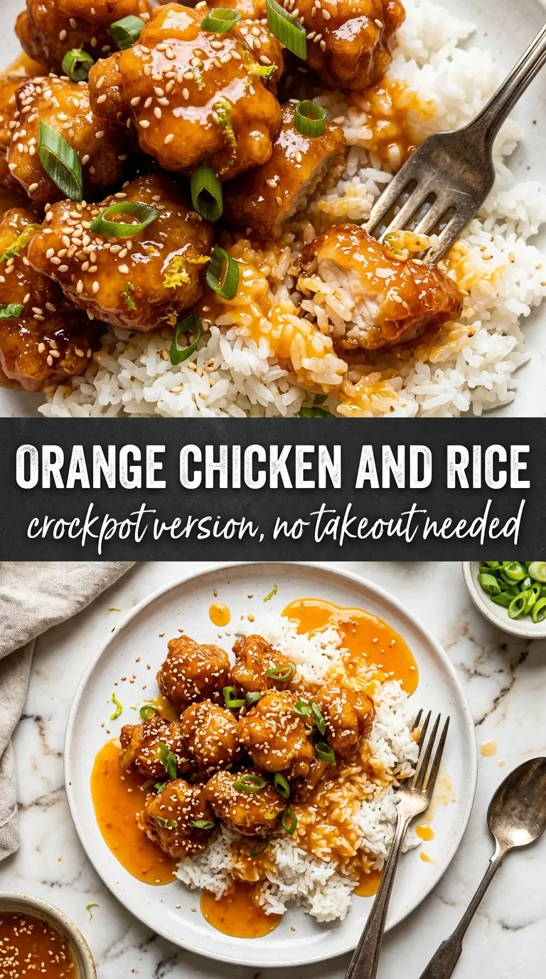Asian Crockpot Orange Chicken glossy citrus chicken