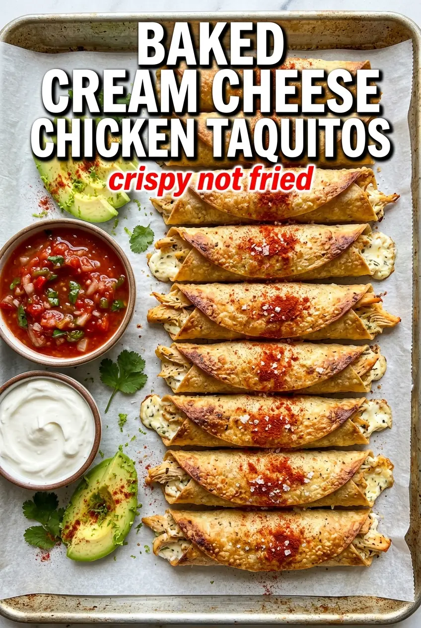 Baked Cream Cheese Chicken Taquitos
