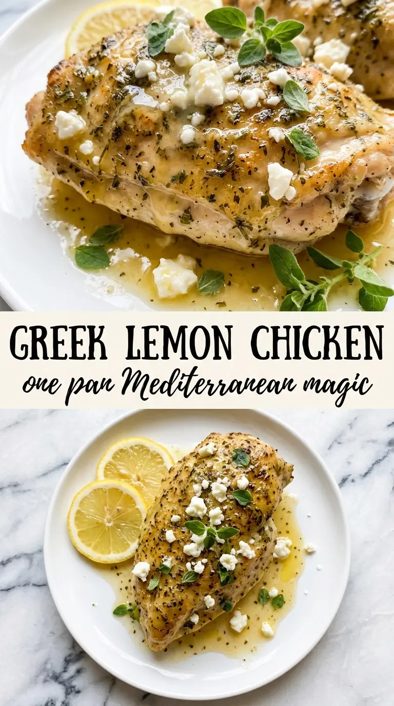 Baked Greek Lemon Chicken with caramelized lemons and herbs