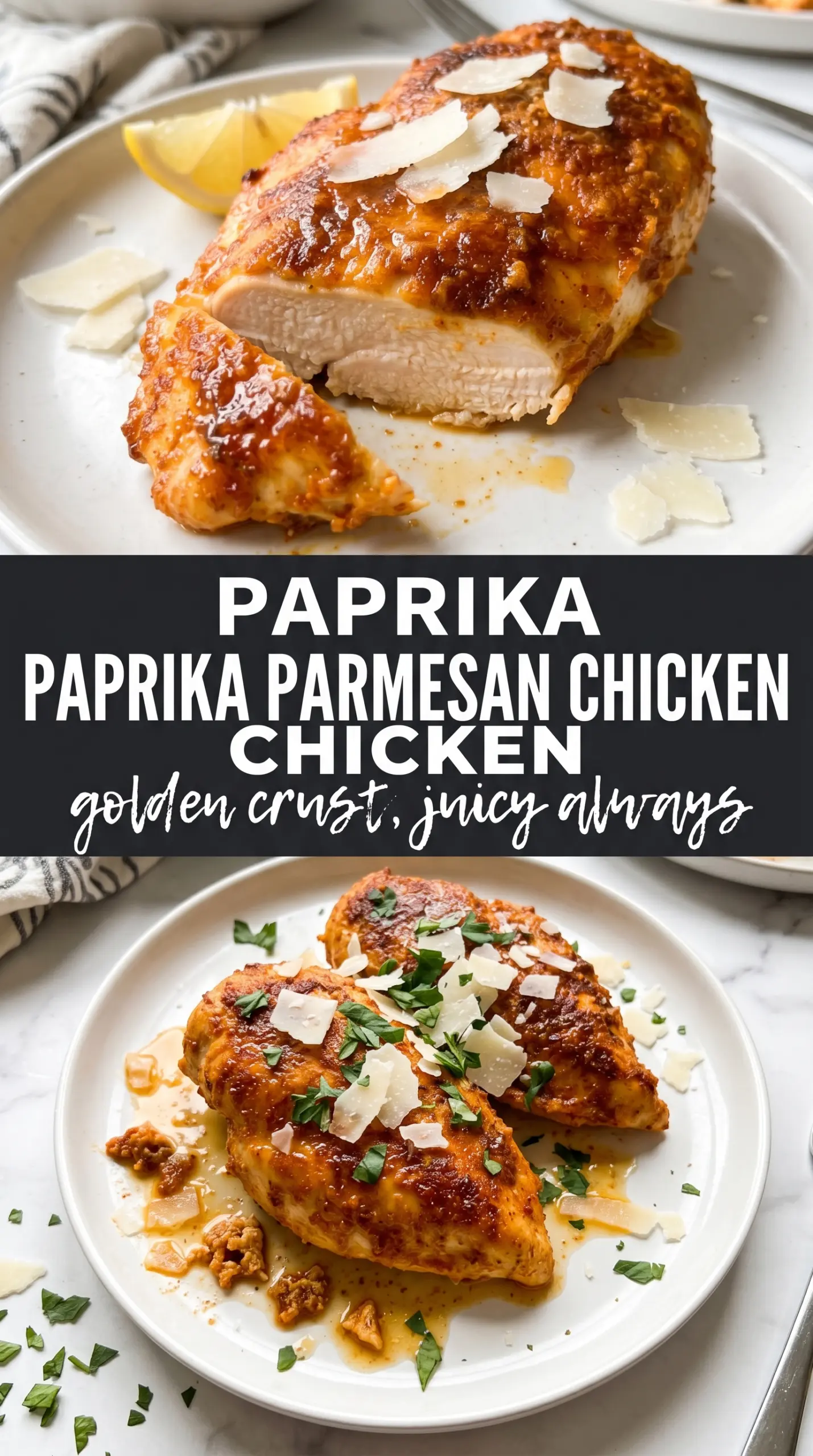 Baked Paprika Parmesan Chicken golden crispy