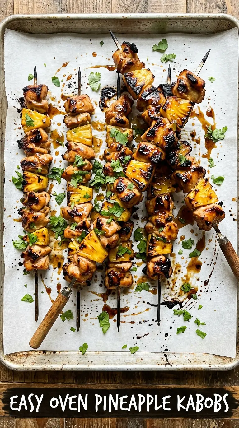 Pineapple chicken kabobs sweet glaze baked