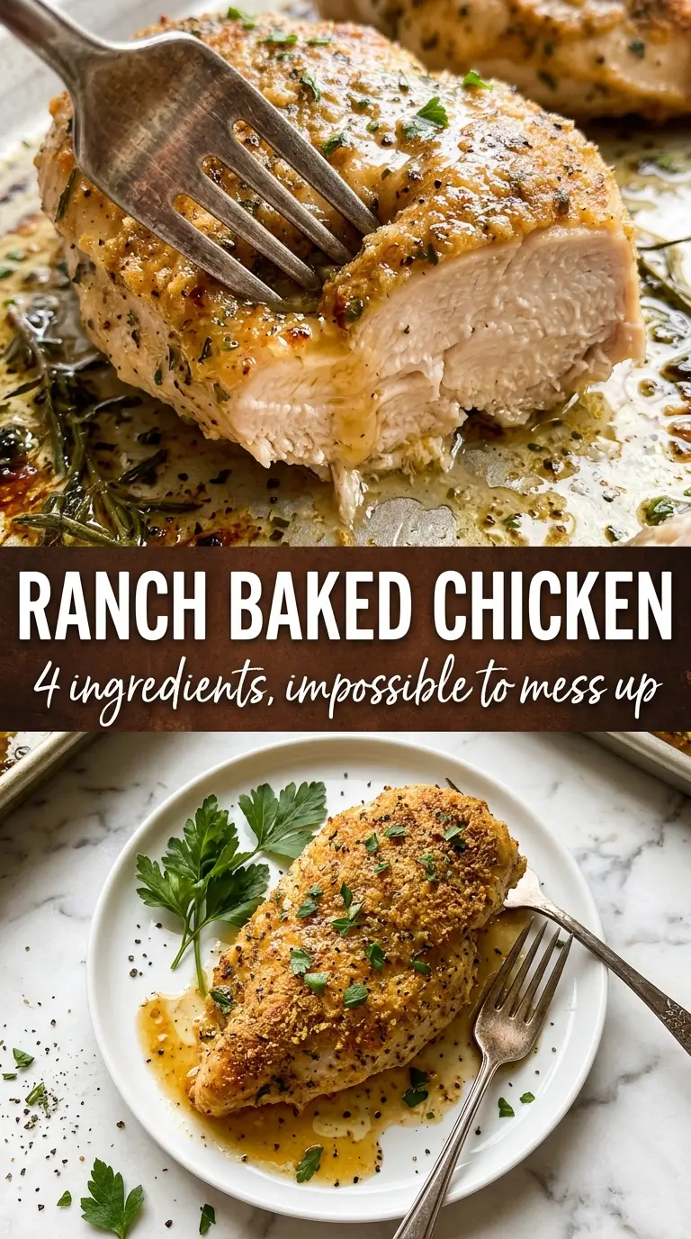 Baked Ranch Chicken crispy Parmesan crust