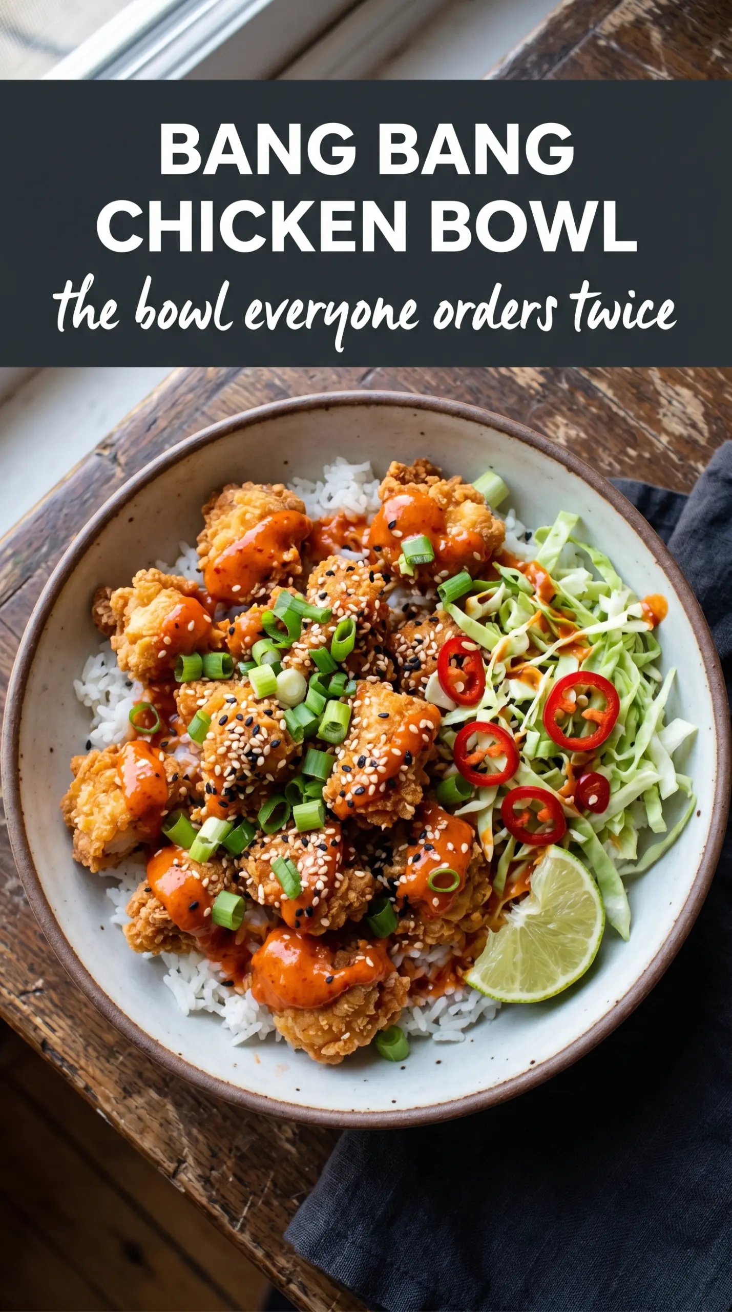 Bang Bang Chicken Bowl crispy chicken colorful bowl