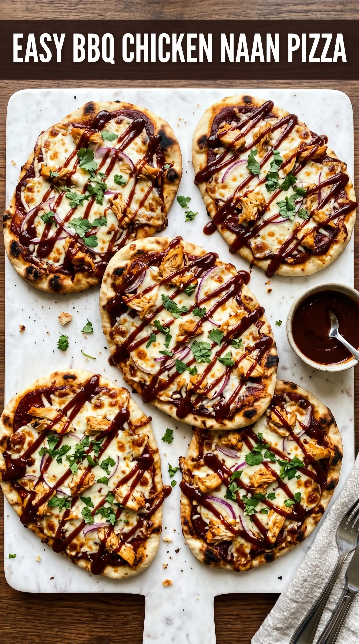 BBQ Chicken Naan Pizzas crispy grilled cheesy