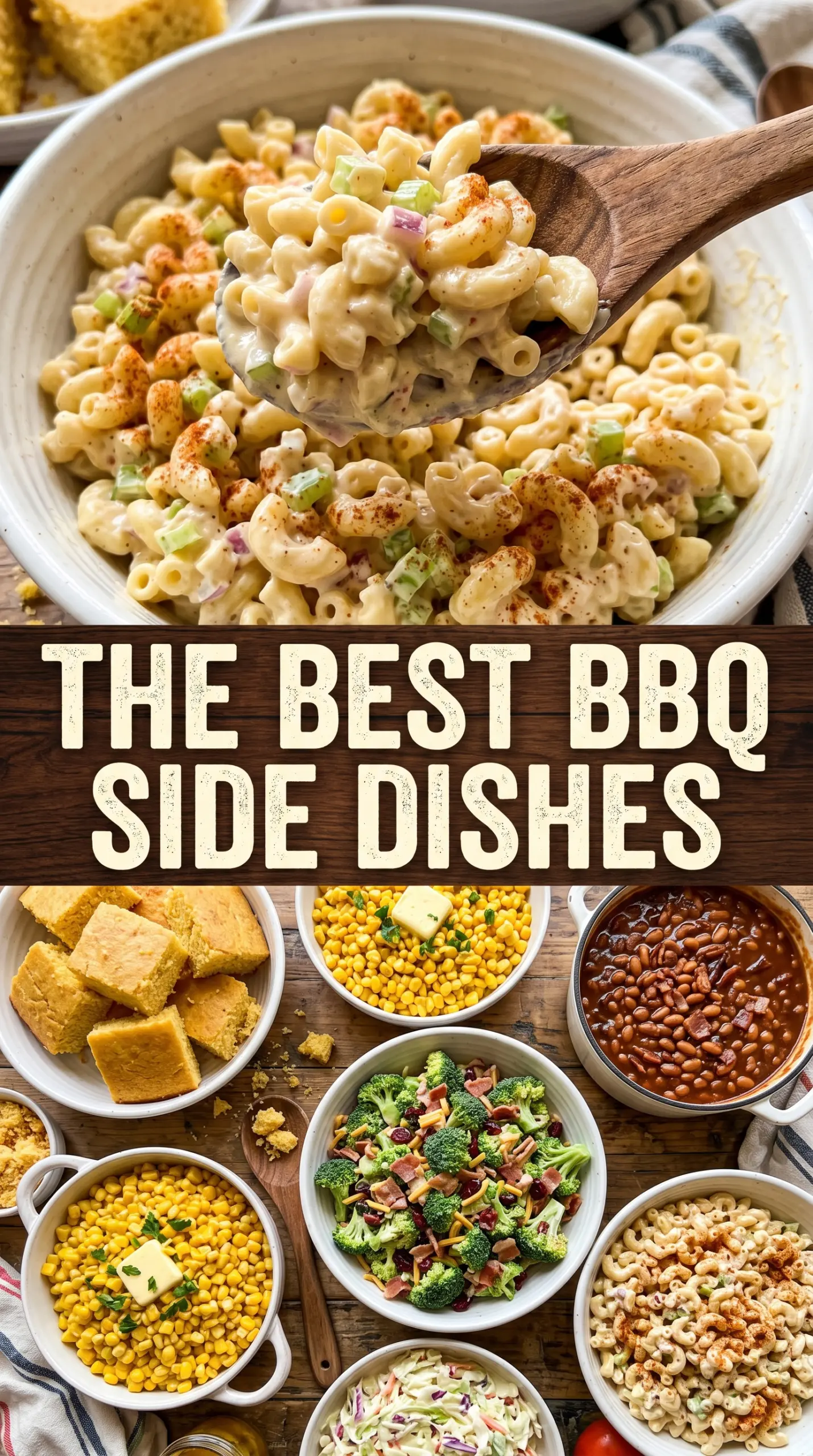BBQ sides coleslaw baked beans potato salad spread