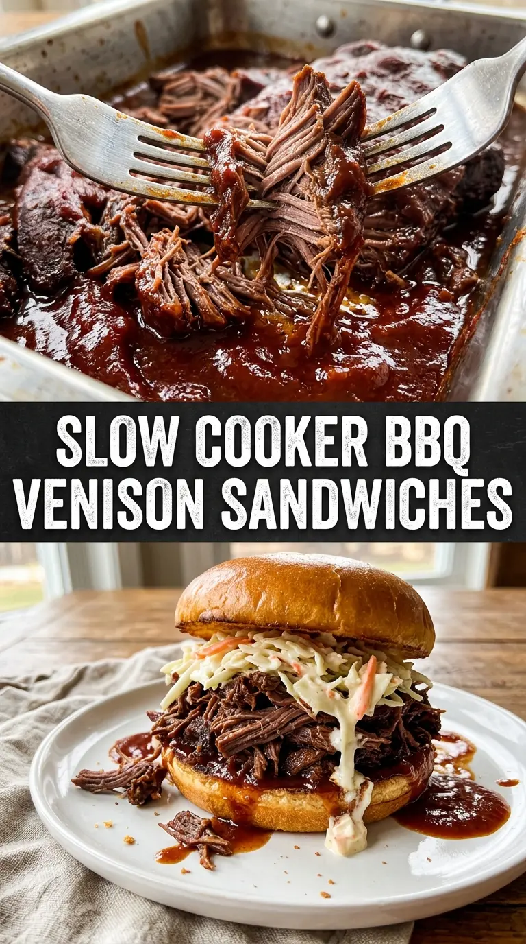BBQ venison sandwich pulled smoky hearty