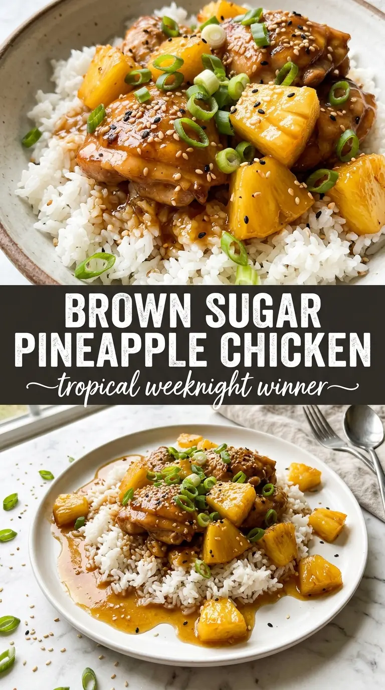 Brown Sugar Pineapple Chicken sticky glazed chicken