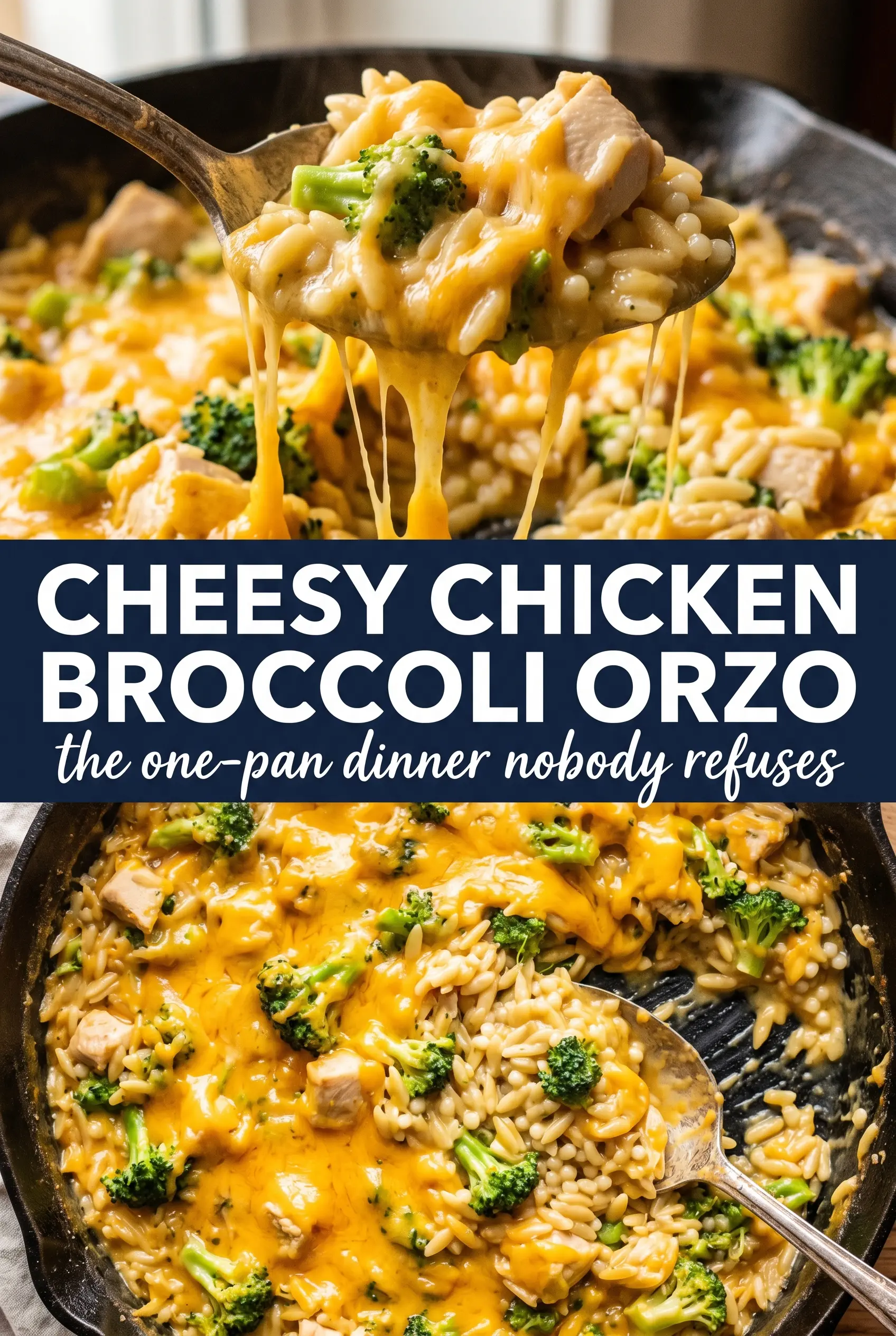 Cheesy Chicken Broccoli Orzo