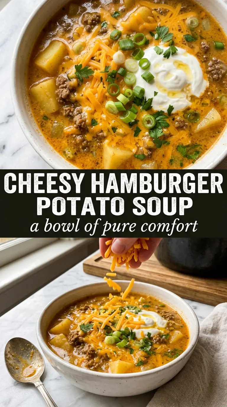 Hearty slow cooker soup in a bowl