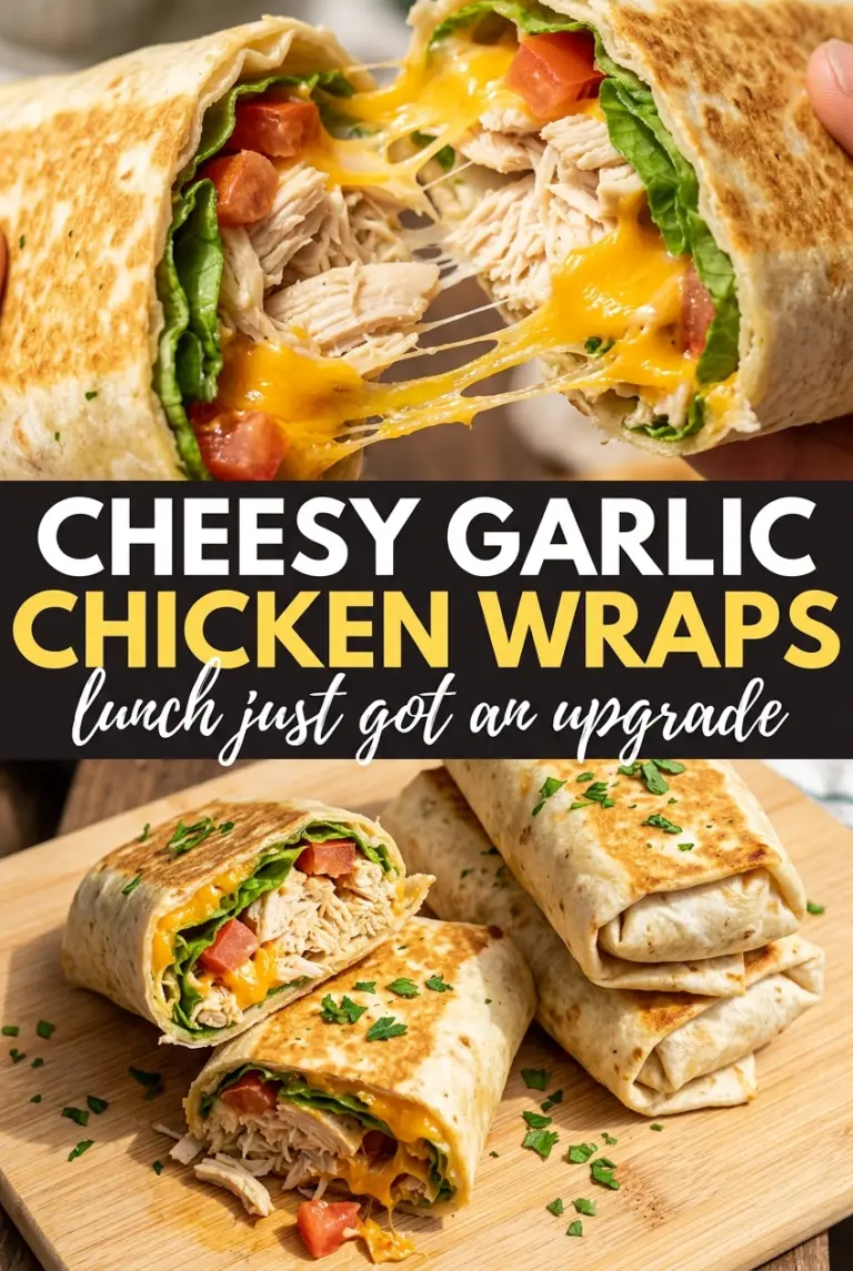 Cheesy Garlic Chicken Wraps