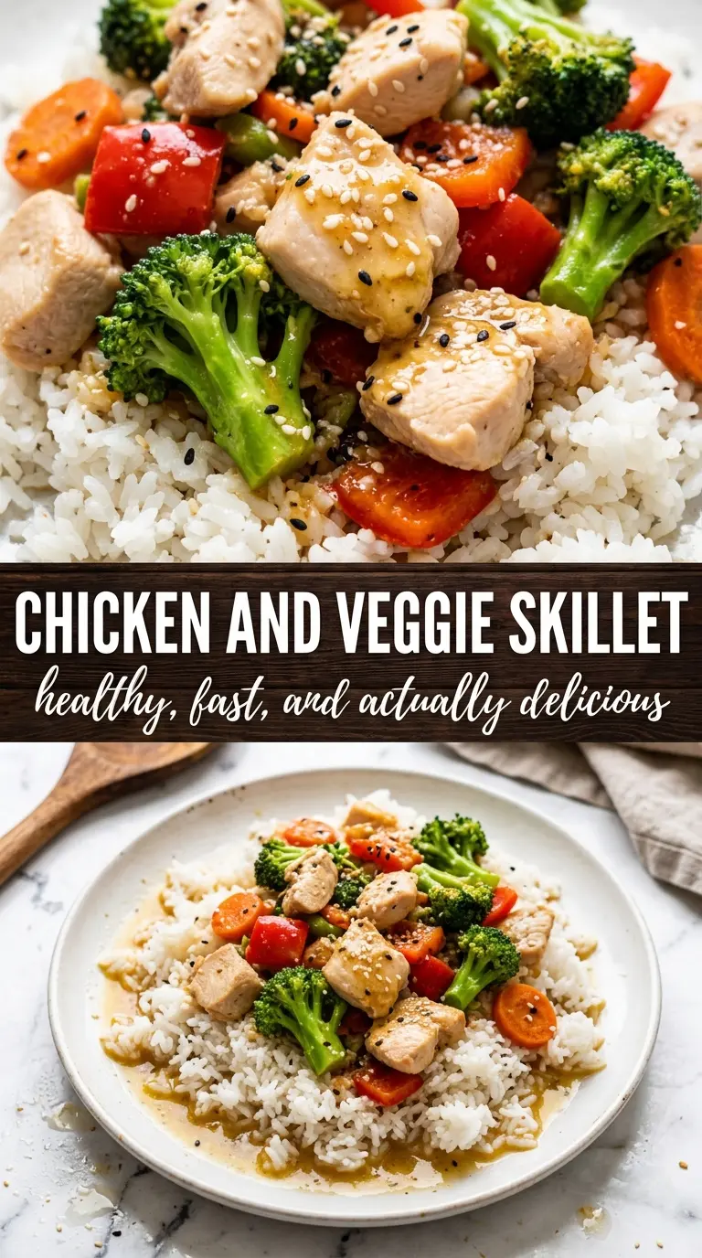 Chicken and Vegetables Skillet colorful garlic herb