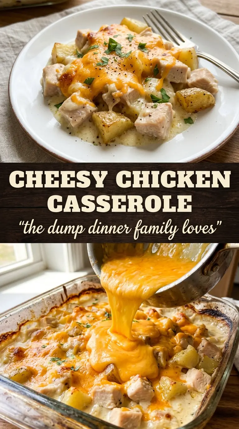 Baked casserole with cheese melted on top