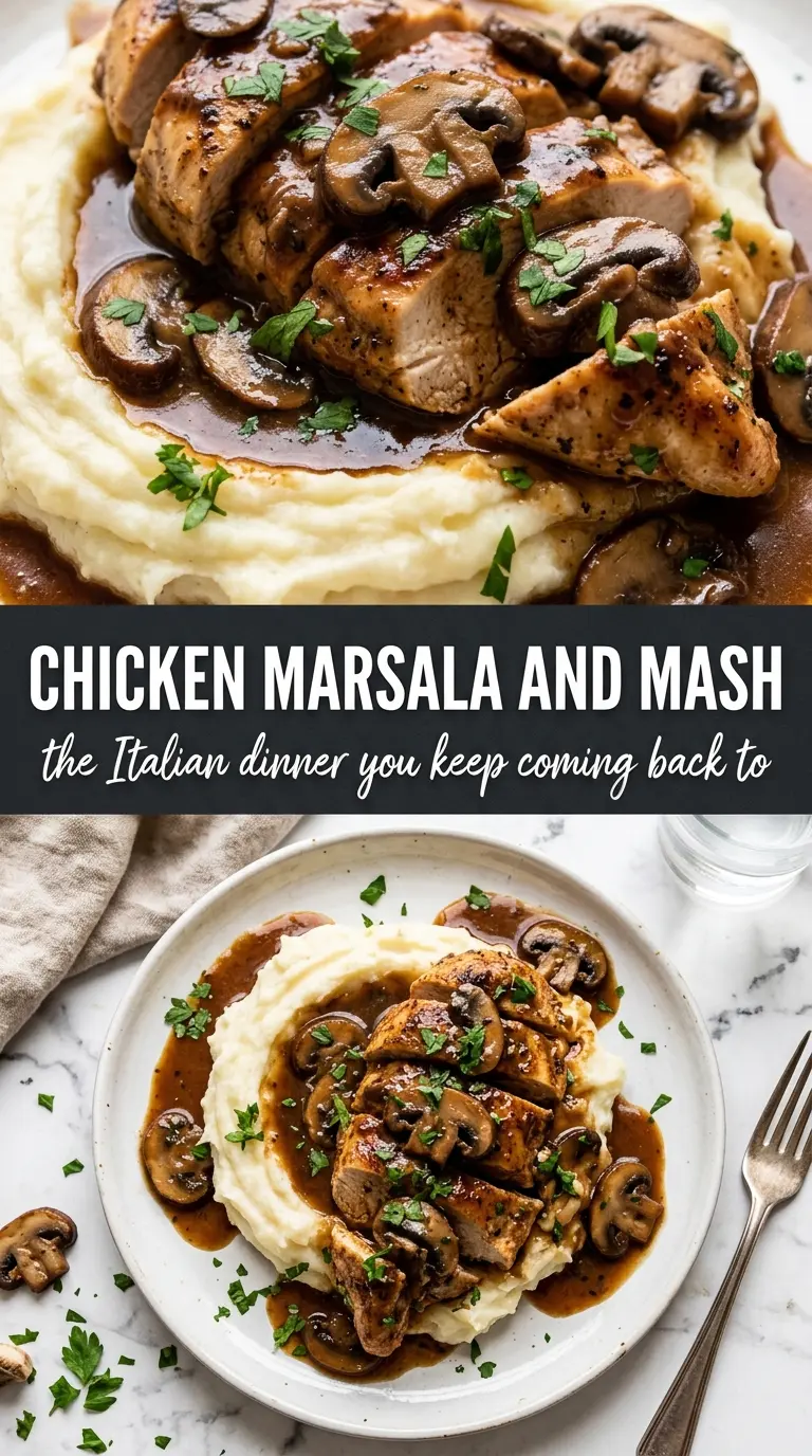 Chicken Marsala golden cutlets mushroom sauce